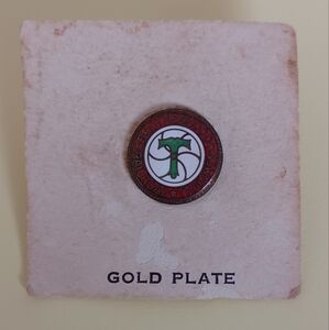 VINTAGE BROTHERHOOD OF RAILROAD TRAINMEN B.B.CO. ROCH. N.Y. SCREW-BACK PIN 1/2"